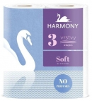Papír toaletní Harmony Soft 160 útržků 3 vrstvý recykl bílý / 4 ks
