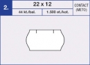 Etikety cenové 22x12 mm bílé CONTACT (METO)