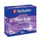 DVD +R VERBATIM 8,5 GB jewel box 4x / 5 ks