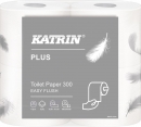 Toaletní papír Katrin Plus 300 útržků, 2-vrstvý bílý / 4 ks
