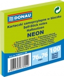 Blok samolepicí 76 x 76 mm 100 listů, neonově zelený