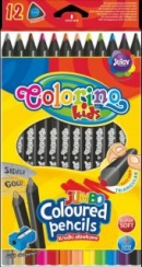 Pastelky trojhranné Colorino JUMBO černé 12 ks + ořezávátko