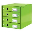 Box zásuvkový Leitz CLICK & STORE 4 zásuvky zelený